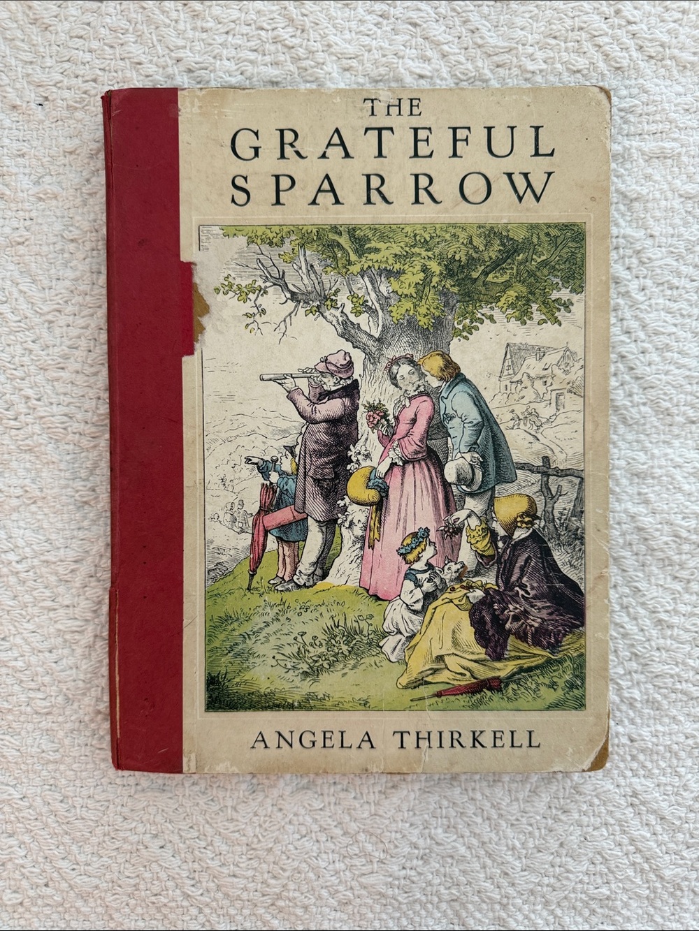 The Grateful Sparrow by Angela Thirkell - Red & Cream Illustrated Cover